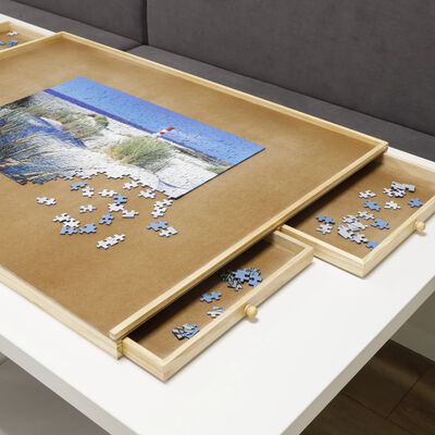 HI Table de puzzle avec 4 tiroirs 76x57x4,5 cm Bois