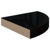 vidaXL &Eacute;tag&egrave;res d'angle flottantes 4 pcs noir brillant 25x25x3,8cm MDF
