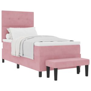 vidaXL Lit &agrave; ressorts avec t&ecirc;te de lit Rose 200 x 80 cm Velours