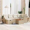 vidaXL Ensemble de canap&eacute; de jardin 7 pcs Beige Poly rotin