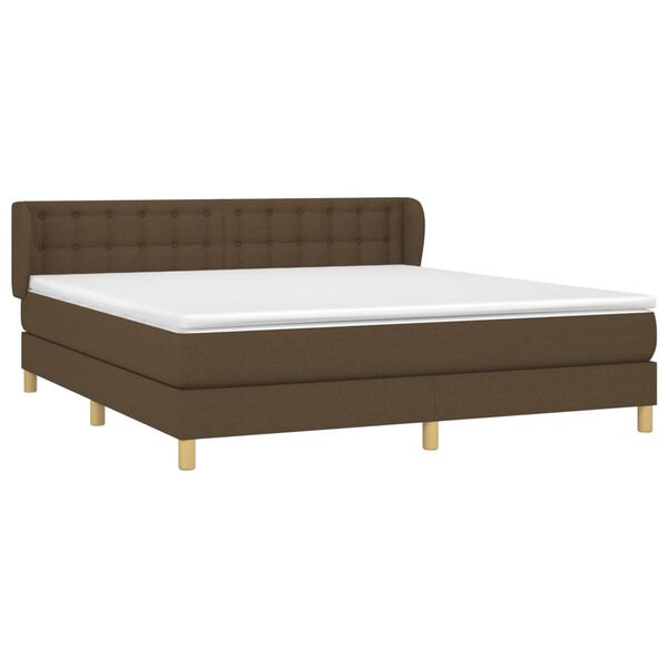 vidaXL Sommier &agrave; lattes de lit avec matelas Marron fonc&eacute; 180x200 cm