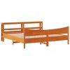 vidaXL Cadre de lit et t&ecirc;te de lit cire marron 200x200 cm bois de pin