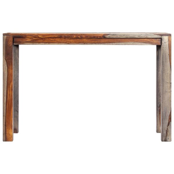 vidaXL Table de salle &agrave; manger Gris 118x60x76 cm Bois solide