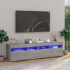 vidaXL Meubles TV 2 pcs avec lumi&egrave;res LED Gris b&eacute;ton 75x35x40 cm