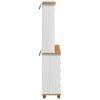 vidaXL Hutch ASKIM Blanc 91 x 40 x 200,5 cm Bois de pin massif