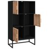 vidaXL Buffet haut noir 70x35x125 cm bois d'ing&eacute;nierie