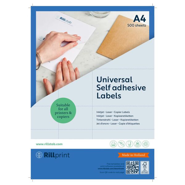rillprint &Eacute;tiquettes autocollantes 105x37 mm 500 feuilles Blanc