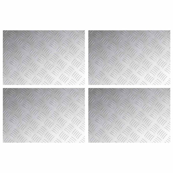 vidaXL Nez de marche Rectangulaire 4 pcs Argent&eacute; 60 x 40 cm Aluminium