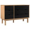 vidaXL Armoire &agrave; tiroirs avec tiroir OTTA Noir 111 x 43 x 73,5 cm