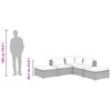 vidaXL Salon de jardin 5 pcs avec coussins Résine tressée Gris