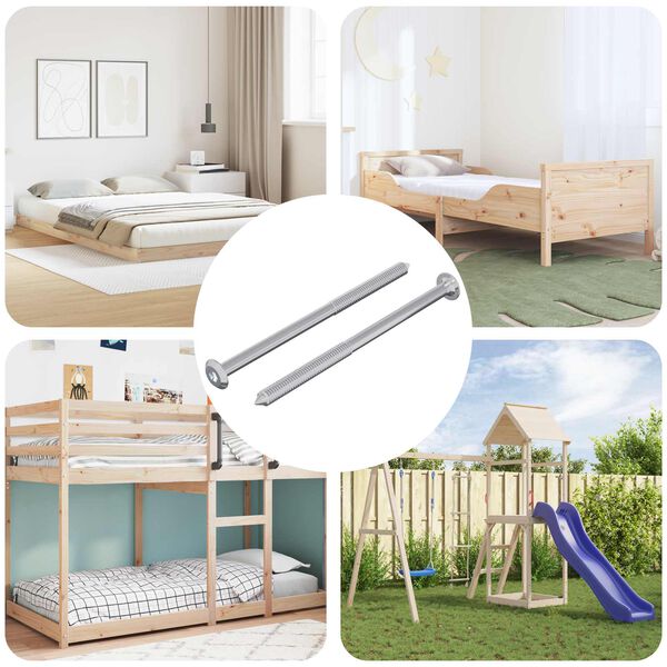 vidaXL Vis 2 pcs Argent&eacute; M6 x 100 mm Acier