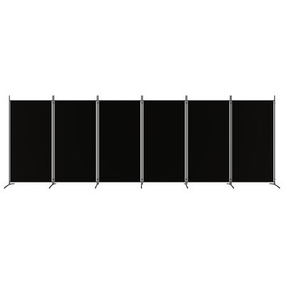 vidaXL Cloison de séparation 6 panneaux Noir 520x180 cm Tissu