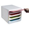 Exacompta Set de tiroirs de bureau Big-Box Black Office 4tiroirs Blanc