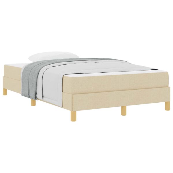vidaXL Lit &agrave; ressorts avec matelas Cr&egrave;me 120 x 190 cm tissu