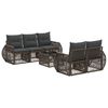 vidaXL Ensemble de canap&eacute; de jardin 6 pc Gris polyrotin