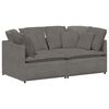 vidaXL Canap&eacute; modulable avec coussins en tissu velours c&ocirc;tel&eacute; gris clair