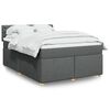 vidaXL Sommier &agrave; lattes de lit avec matelas Gris fonc&eacute; 140x190cm Tissu