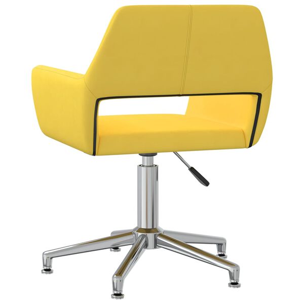 vidaXL Chaise pivotante de salle à manger Jaune Tissu