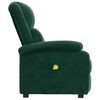 vidaXL Fauteuil de massage Vert fonc&eacute; velours