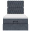 vidaXL Cadre de lit ottoman et matelas gris fonc&eacute; 90x200 cm velours