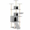 vidaXL Arbre &agrave; chat avec griffoirs en sisal Gris clair 175 cm