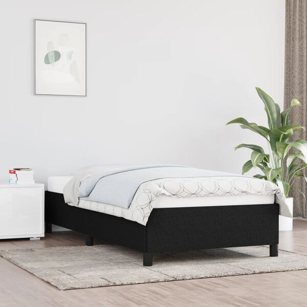 vidaXL Cadre de lit sans matelas noir 90x190 cm tissu