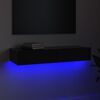 vidaXL Meuble TV avec lumi&egrave;res LED Noir brillant 90x35x15,5 cm