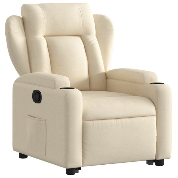 vidaXL Fauteuil inclinable Cr&egrave;me Tissu