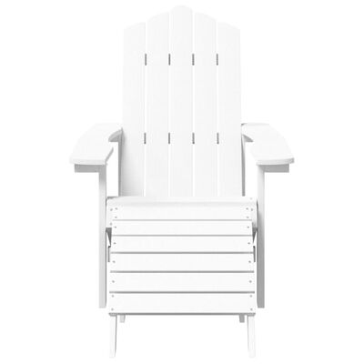 vidaXL Chaises de jardin Adirondack lot de 2 repose-pieds PEHD Blanc