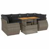 vidaXL Salon de jardin avec coussins 7 pcs gris r&eacute;sine tress&eacute;e
