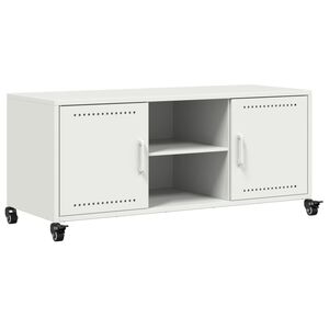 vidaXL Meuble TV blanc 100,5x39x43,5 cm acier
