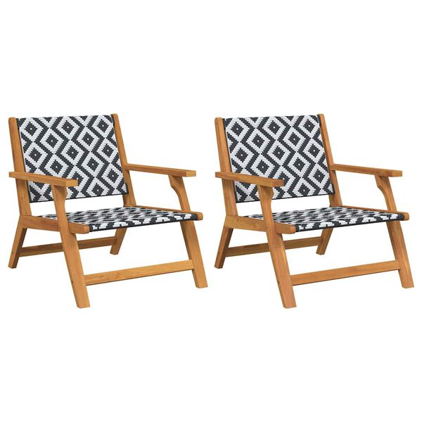 vidaXL Mobilier de jardin 2 pcs Noir et Blanc 67 x 78 x 73 cm
