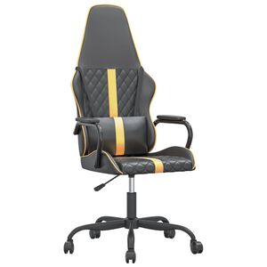 vidaXL Chaise de jeu de massage dor&eacute; et noir similicuir