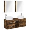 vidaXL Ensemble de mobilier de salle de bain 5 pc Ch&ecirc;ne fum&eacute;