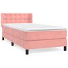 vidaXL Sommier &agrave; lattes de lit avec matelas Rose 100x200 cm Velours