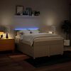 vidaXL Sommier &agrave; lattes de lit avec matelas Cr&egrave;me 140x200 cm Tissu