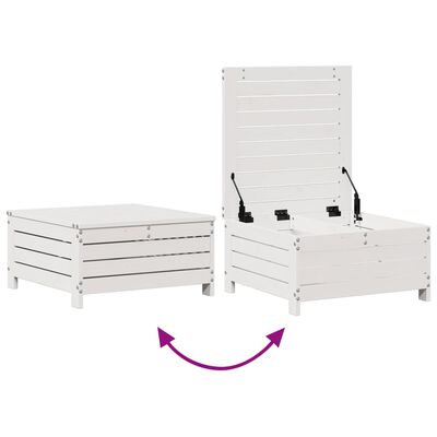 vidaXL Salon de jardin avec coussins 6 pcs blanc bois de pin massif