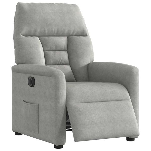 vidaXL Fauteuil inclinable &eacute;lectrique gris clair tissu microfibre