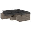 vidaXL Salon de jardin 9 pcs avec coussins gris r&eacute;sine tress&eacute;e