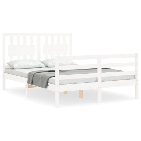 vidaXL Cadre de lit sans matelas blanc 120x200 cm bois massif