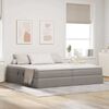 vidaXL Lit avec rangement et matelas Taupe 200 x 200 cm Polyester