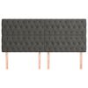 vidaXL T&ecirc;te de lit Gris fonc&eacute; 180 x 7 x 118/128 cm Velours