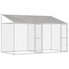 vidaXL Cage pour chien avec toit Argent&eacute; 400 x 200 x 256 cm
