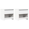 vidaXL Tables de chevet 2 pcs Blanc 40x30x39 cm Bois d'ing&eacute;nierie
