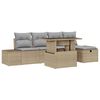 vidaXL Ensemble de canap&eacute; de jardin 6 pc Beige polyrotin