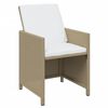vidaXL Ensemble &agrave; manger de jardin coussins 17pcs R&eacute;sine tress&eacute;e Beige