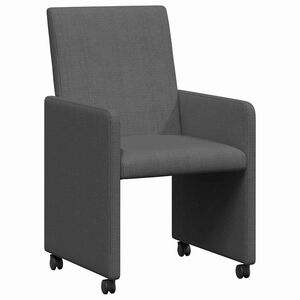 vidaXL Chaises de Salle &agrave; Manger avec Roues 2 pcs Gris fonc&eacute;