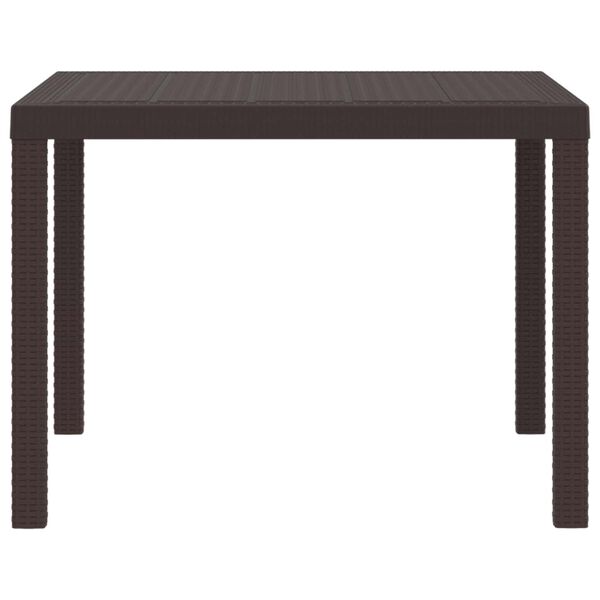 vidaXL Table de jardin pour repas Marron 100 x 100 x 73 cm polyrotin