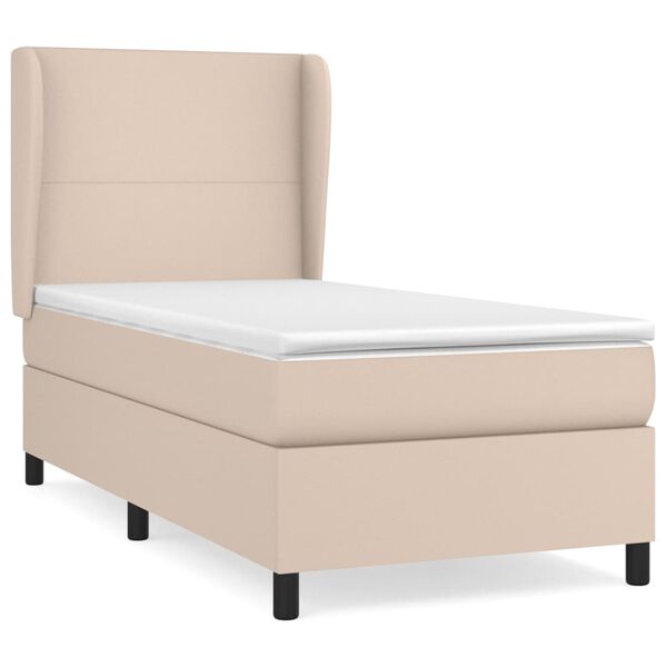 vidaXL Sommier &agrave; lattes de lit avec matelas Cappuccino 90x200 cm