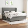 vidaXL Sommier &agrave; lattes de lit avec matelas Gris fonc&eacute; 160x200cm Tissu